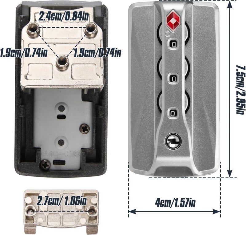 Ech.Apr 2-Pack TSA Locks for Luggage, Luggage Locks TSA Approved, Small Travel Combination Lock for Luggage Bag Backpack Baggage Suitcase, Silver JS620 - Image 3